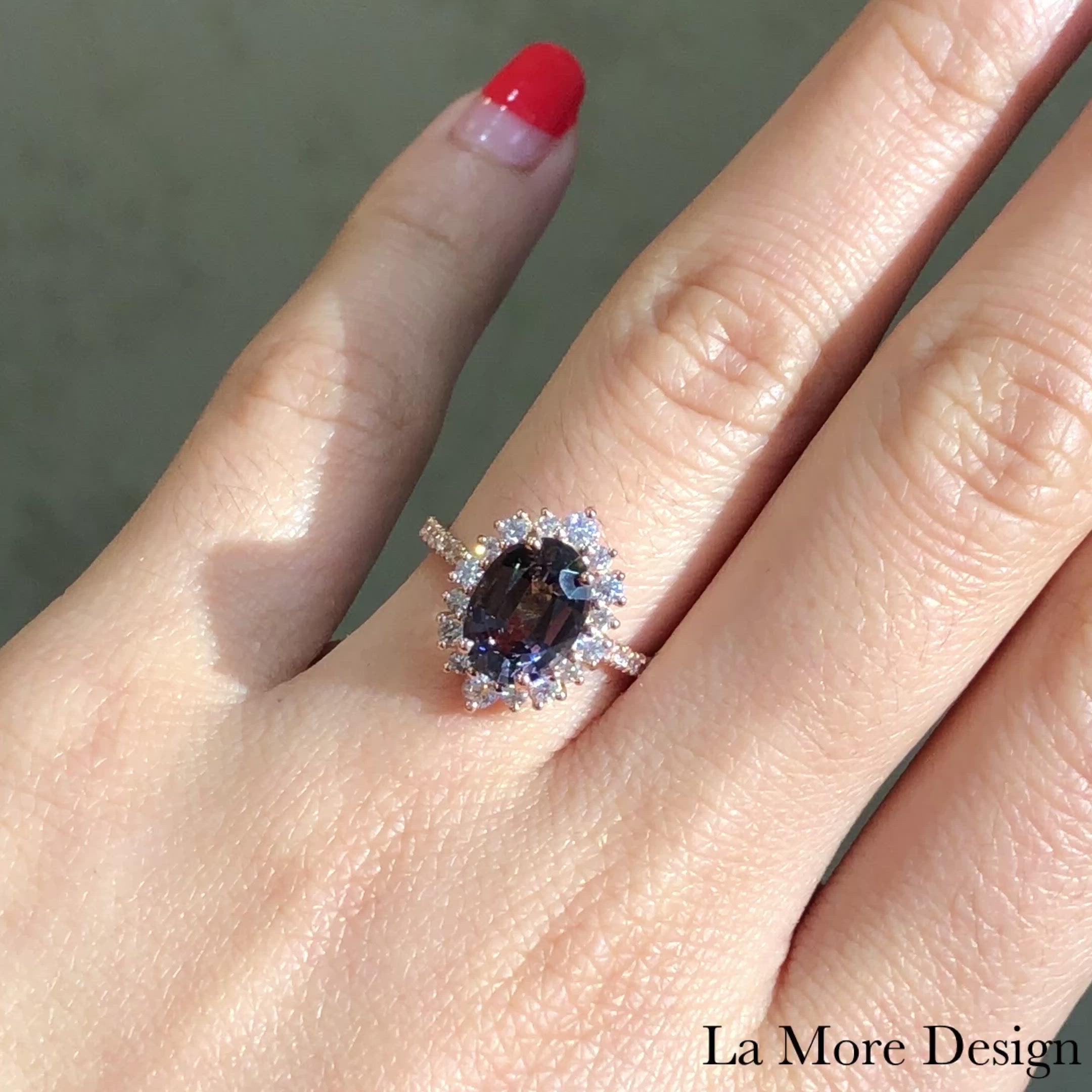 1.08carat Hexagon Greyish Purple Spinel with Lavender Round Spinel & –  diamant la diva